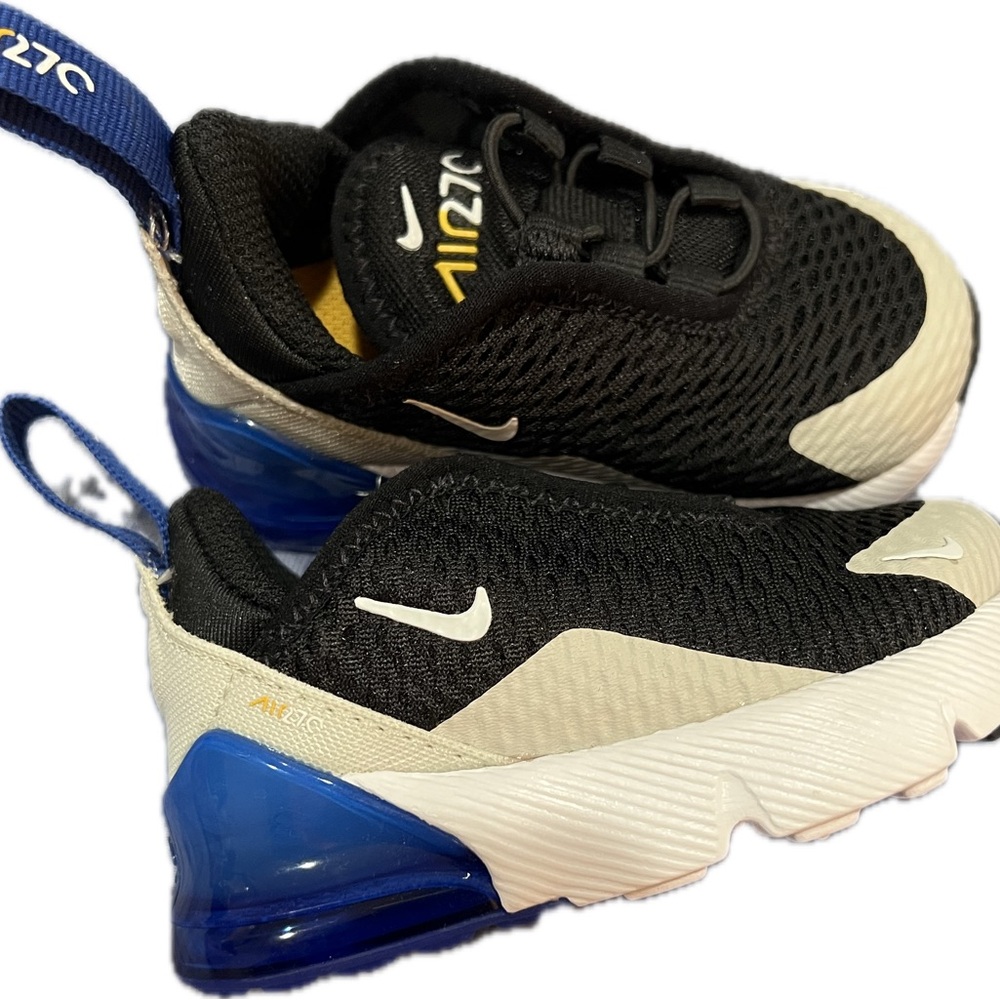 Nike Kids Air Max 270 Black and Blue Shoes